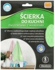 ŚCIERKA DWUSTRONNA MIKROFIBRA 30*40CM